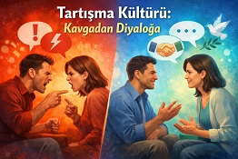 Tartışma kültürü: kavgadan diyaloğa geçişi anlatan iletişim görseli